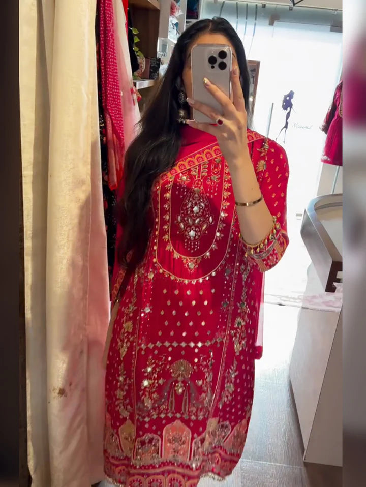 Kazari-Heavy Fancy Pair With Dupatta Set